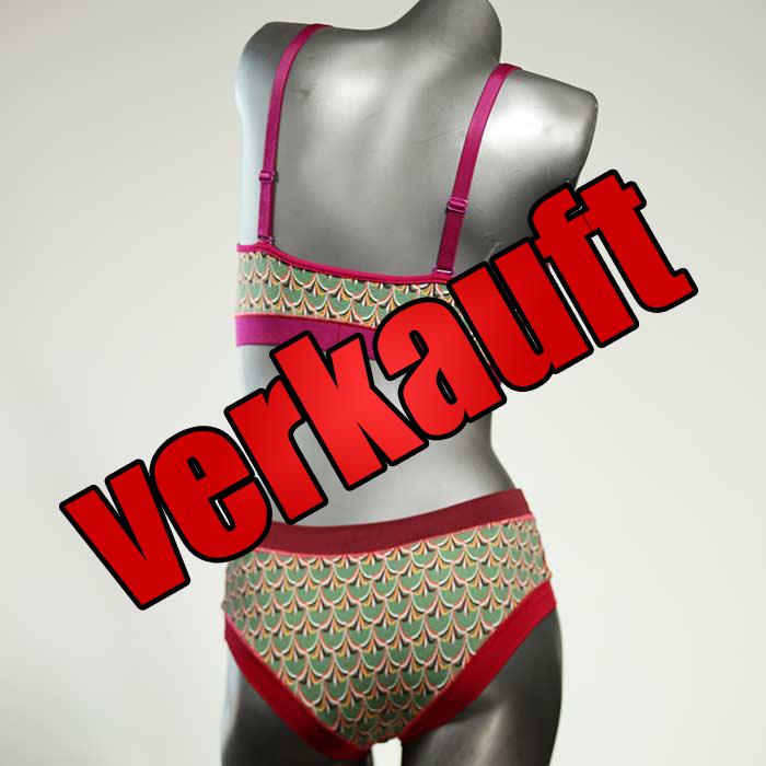 gemusterte farbige nachhaltige günstige Bikini Set, sportliche Bademode für Damen