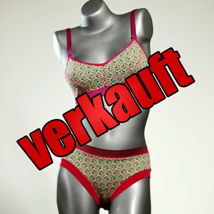 gemusterte farbige nachhaltige günstige Bikini Set, sportliche Bademode für Damen