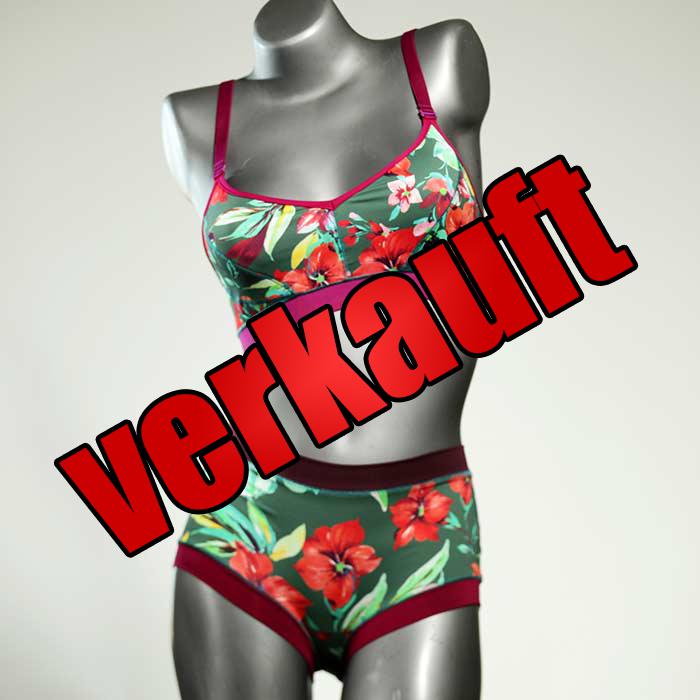 farbige handgemachte günstige ökologische Bikini Set, sportliche Bademode für Damen