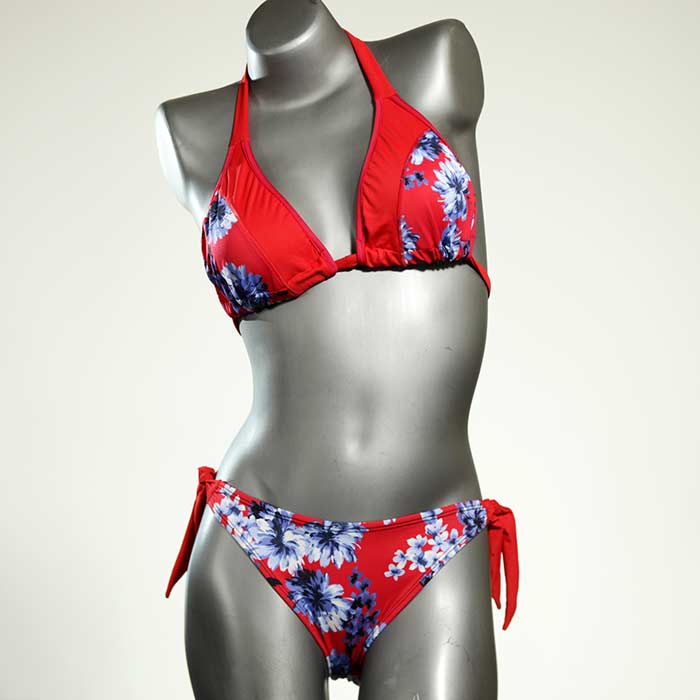 schöne gemusterte ökologische bunte Triangel Bikini Set, Bademode für Damen thumbnail