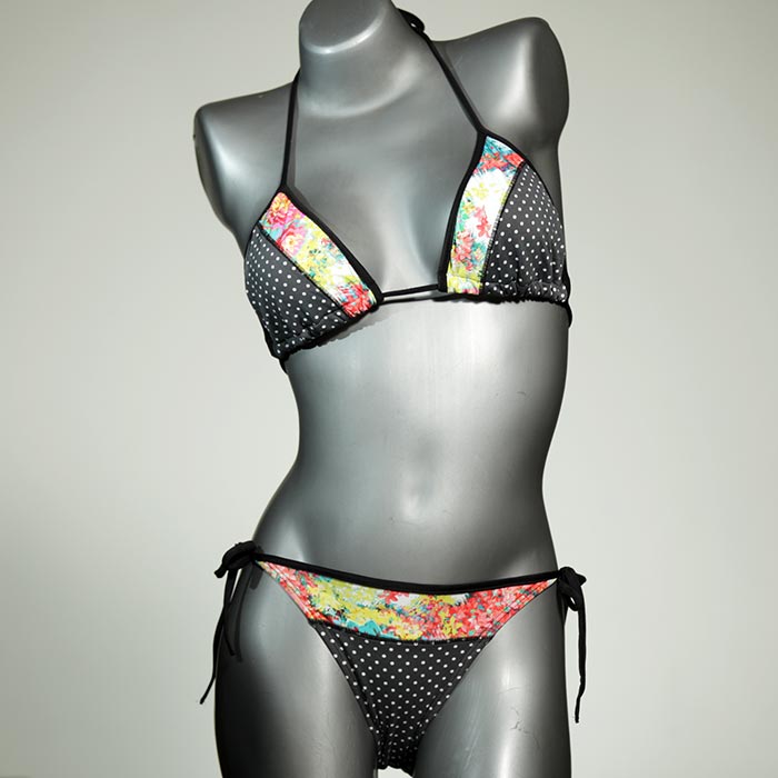 ökologische gemusterte bequeme nachhaltige Triangel Bikini Set, Bademode für Damen thumbnail
