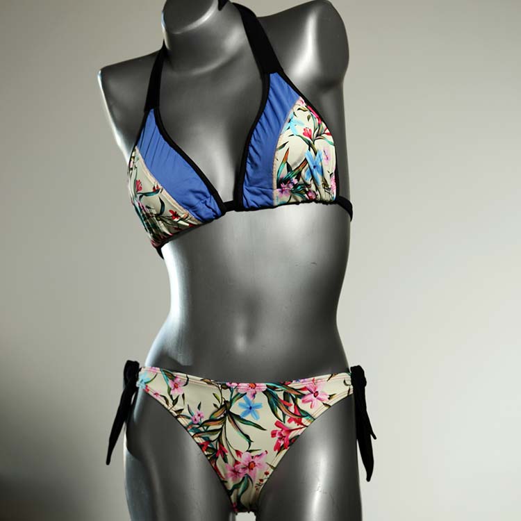 nachhaltige handgemachte farbige bunte Triangel Bikini Set, Bademode für Damen thumbnail