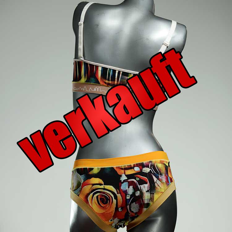 attraktive handgemachte farbige bunte Bio Ensemble mit BH