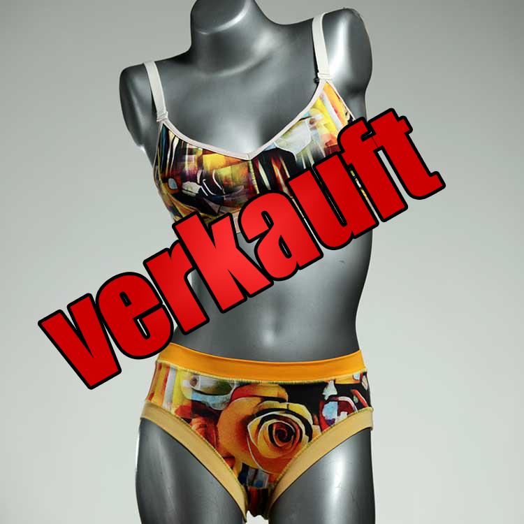 attraktive handgemachte farbige bunte Bio Ensemble mit BH