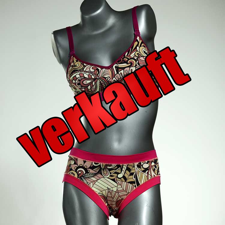 bequeme handgemachte sexy gemusterte Bio Ensemble mit BH