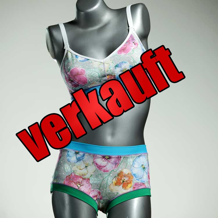 farbige bequeme schöne handgemachte Bio Ensemble mit BH