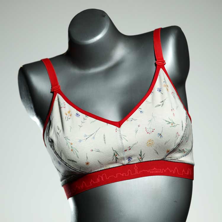 gemusterte bunte handgemachte sexy BH, Büsternhalter aus Biobaumwolle, Damenunterwäsche