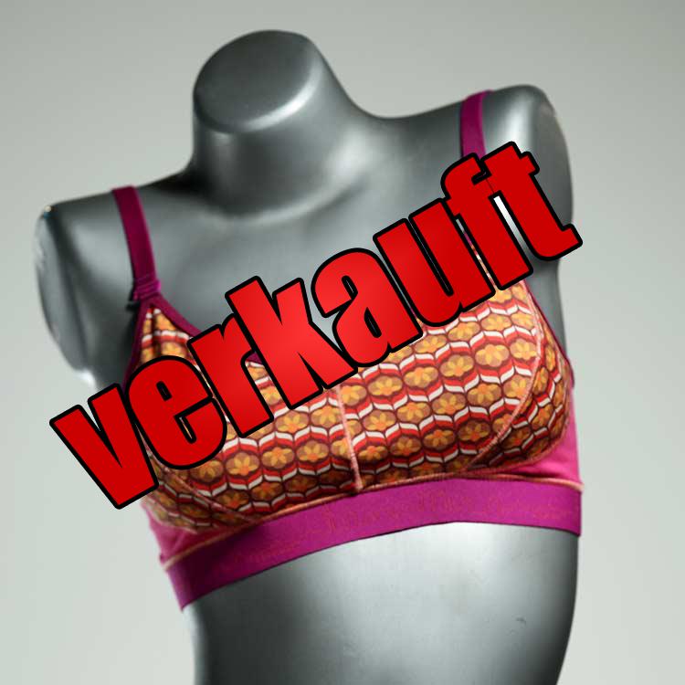 gemusterte handgemachte süße bequeme BH, Büsternhalter aus Biobaumwolle, Damenunterwäsche