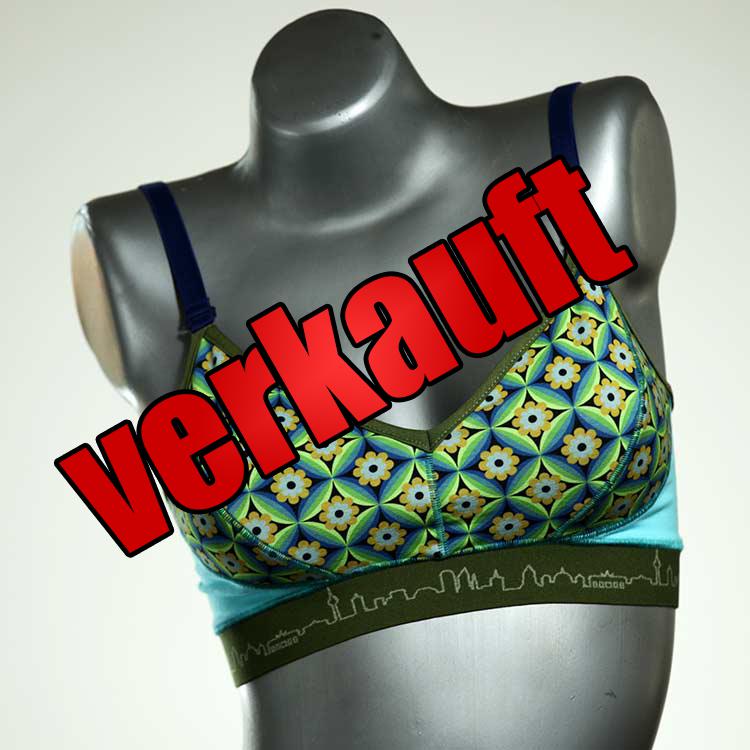 gemusterte farbige schöne handgemachte BH, Büsternhalter aus Biobaumwolle, Damenunterwäsche