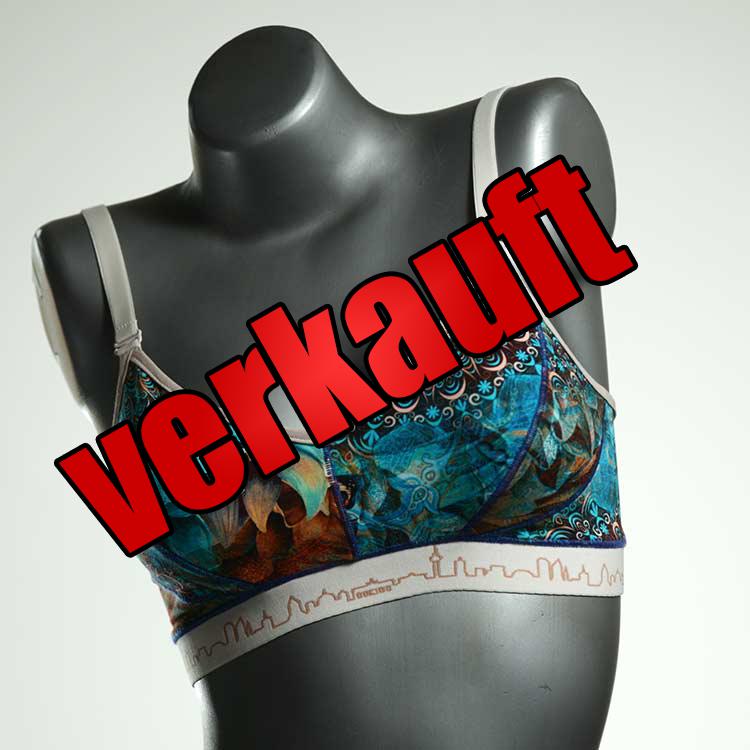 süße gemusterte handgemachte farbige BH, Büsternhalter aus Biobaumwolle, Damenunterwäsche