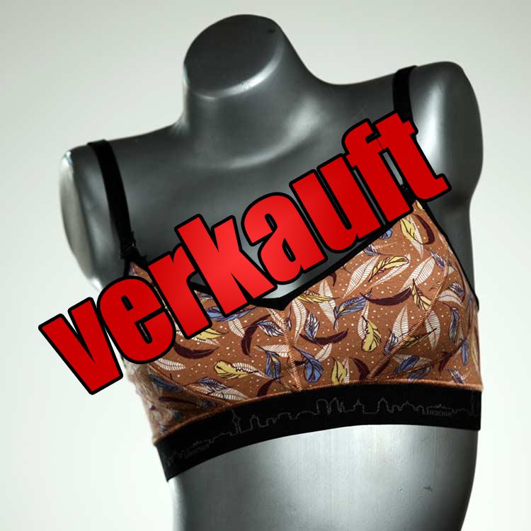 attraktive handgemachte gemusterte bequeme BH, Büsternhalter aus Biobaumwolle, Damenunterwäsche