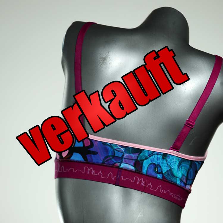 ökologische farbige gemusterte bequeme BH, Büsternhalter aus Biobaumwolle, Damenunterwäsche