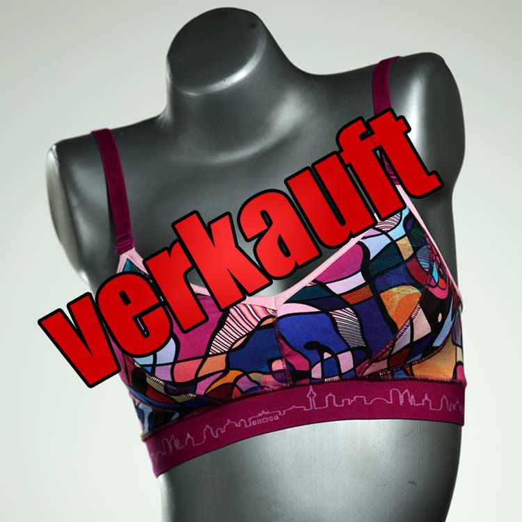 ökologische farbige gemusterte bequeme BH, Büsternhalter aus Biobaumwolle, Damenunterwäsche