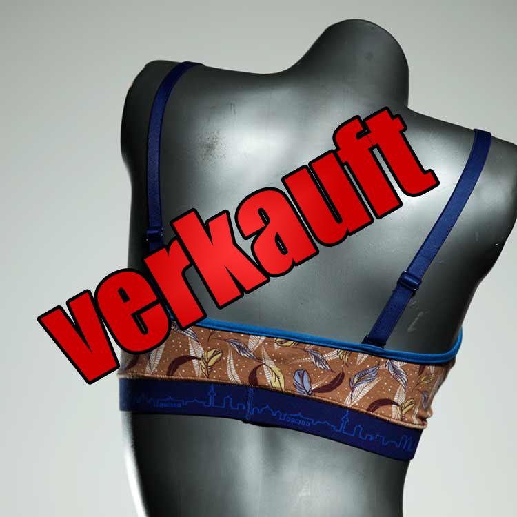 gemusterte schöne ökologische handgemachte BH, Büsternhalter aus Biobaumwolle, Damenunterwäsche