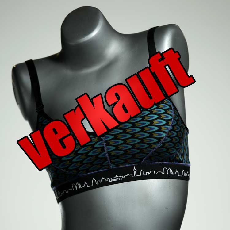 farbige gemusterte ökologische bequeme BH, Büsternhalter aus Biobaumwolle, Damenunterwäsche