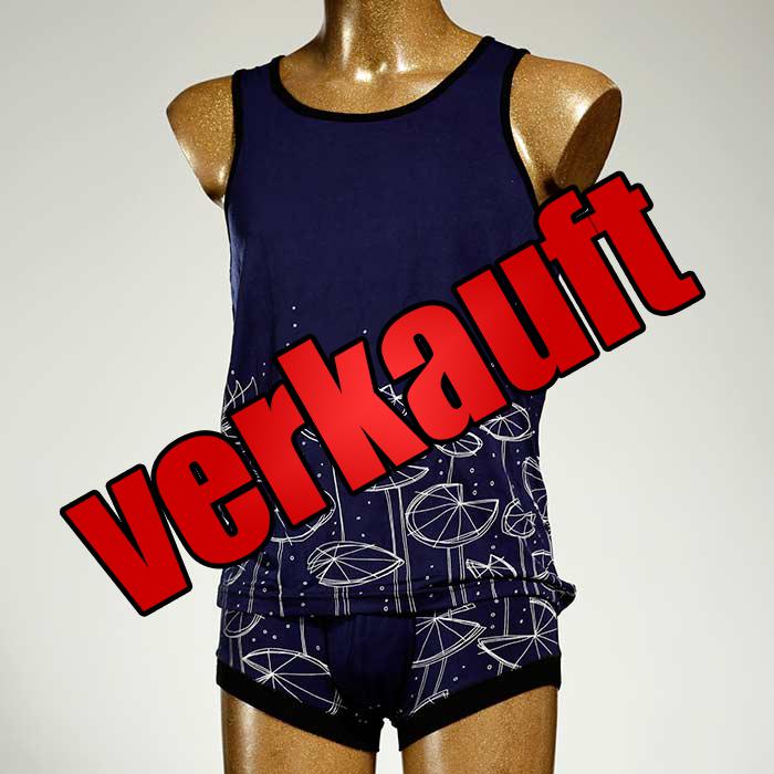 gemusterter attraktiver nachhaltiger preiswerter Herren Unterwäsche Set aus Biobaumwolle