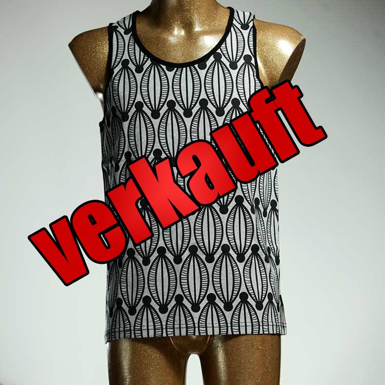 bequemer gemusterter schöner farbiger Herrenunterhemd aus Biobaumwolle, Unterwäsche für Herren