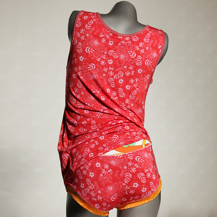 bunte farbige gemusterte bequeme Unterwäsche Set für DamenPanty / Hotpant mit Top aus Biobaumwolle thumbnail