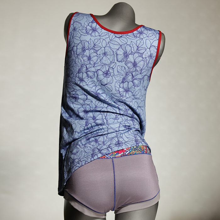 bunte gemusterte sexy handgemachte Unterwäsche Set für DamenPanty / Hotpant mit Top aus Biobaumwolle thumbnail