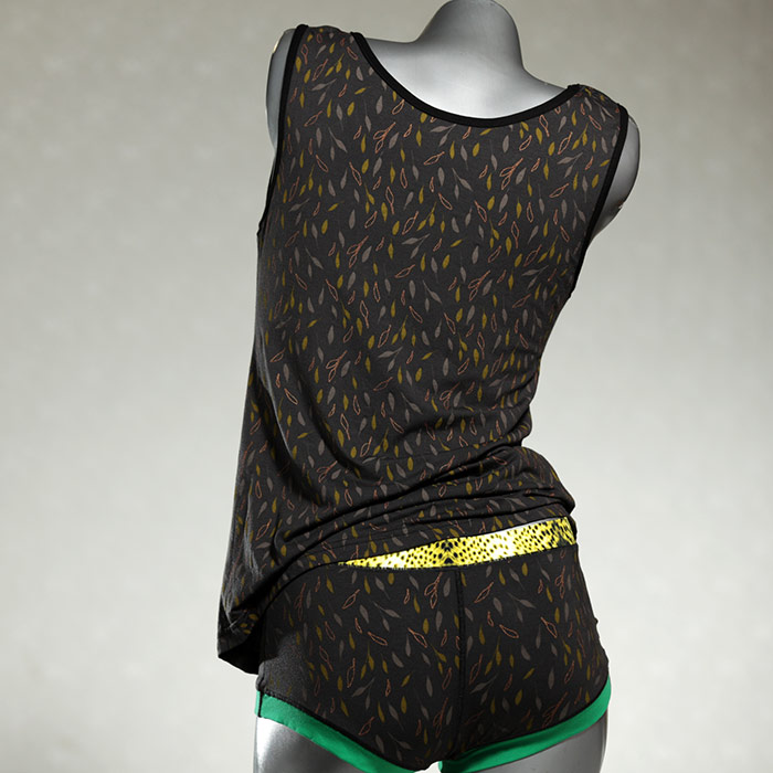 sexy nachhaltige günstige gemusterte Unterwäsche Set für DamenPanty / Hotpant mit Top aus Biobaumwolle thumbnail