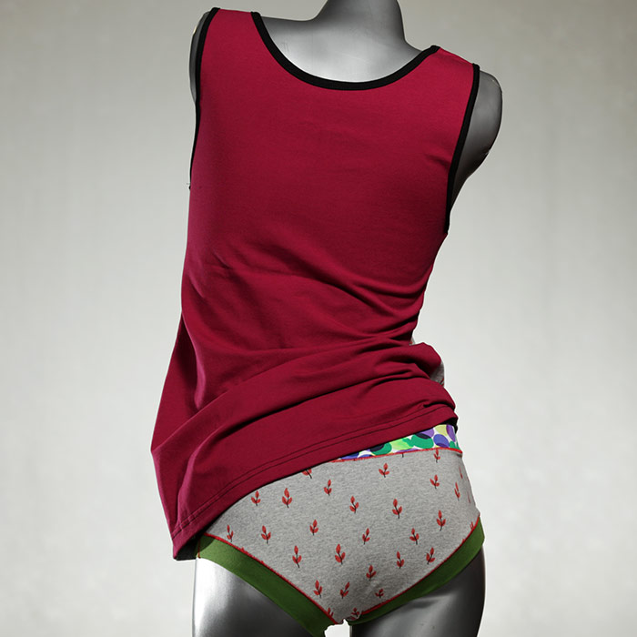schöne günstige süße nachhaltige Unterwäsche Set für DamenPanty / Hotpant mit Top aus Biobaumwolle thumbnail