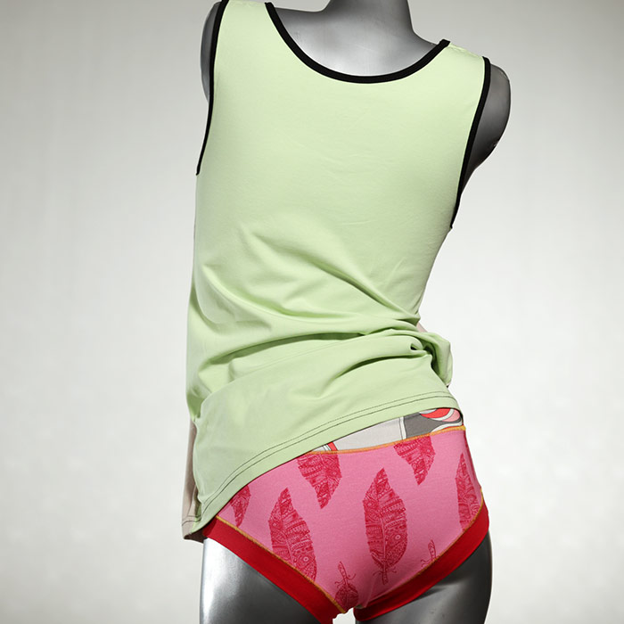 bunte süße handgemachte schöne Unterwäsche Set für DamenPanty / Hotpant mit Top aus Biobaumwolle thumbnail