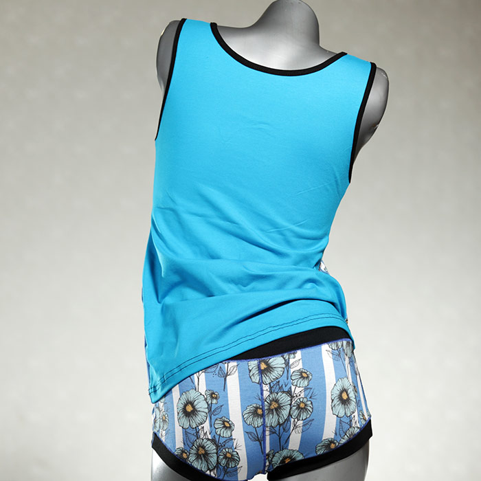 süße farbige handgemachte sexy Unterwäsche Set für DamenPanty / Hotpant mit Top aus Biobaumwolle thumbnail