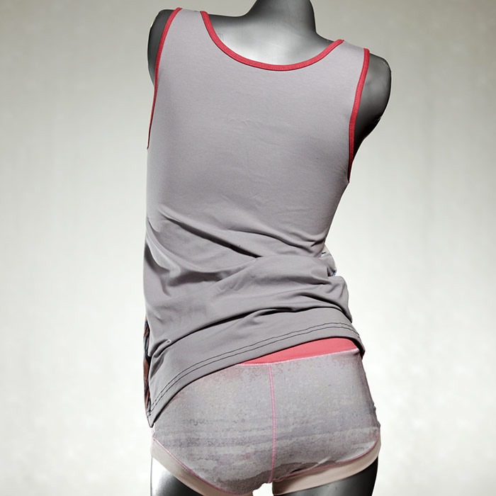 gemusterte attraktive  schöne Unterwäsche Set für DamenPanty / Hotpant mit Top aus Biobaumwolle thumbnail