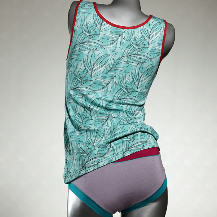 süße günstige nachhaltige farbige Unterwäsche Set für DamenPanty / Hotpant mit Top aus Biobaumwolle thumbnail