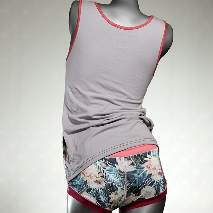 sexy günstige bunte Unterwäsche Set für DamenPanty / Hotpant mit Top aus Biobaumwolle thumbnail