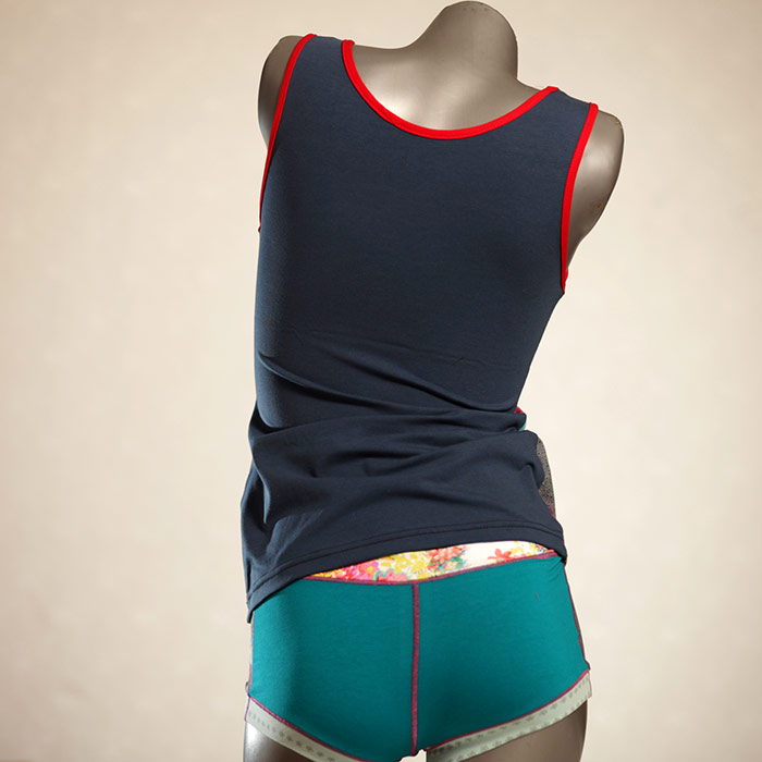 bunte attraktive sexy bequeme Unterwäsche Set für DamenPanty / Hotpant mit Top aus Biobaumwolle thumbnail