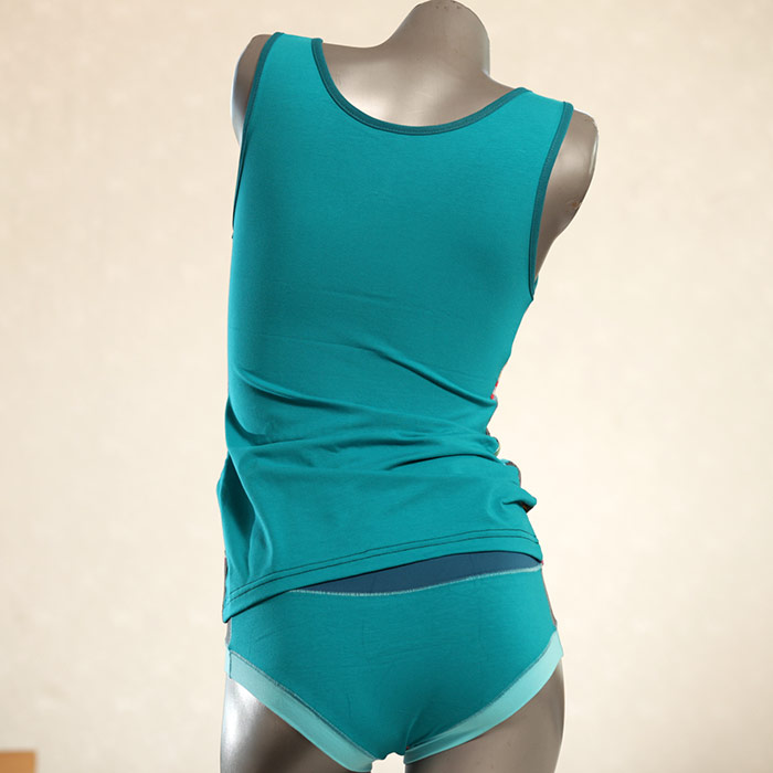 bequeme farbige handgemachte gemusterte Unterwäsche Set für DamenPanty / Hotpant mit Top aus Biobaumwolle thumbnail