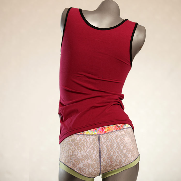 bequeme bunte gemusterte günstige Unterwäsche Set für DamenPanty / Hotpant mit Top aus Biobaumwolle thumbnail