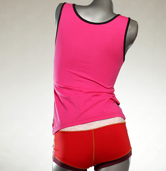 bunte gemusterte attraktive farbige Unterwäsche Set für DamenPanty / Hotpant mit Top aus Biobaumwolle thumbnail
