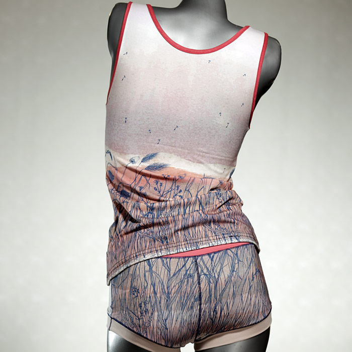 attraktive sexy ökologische schöne Unterwäsche Set für DamenPanty / Hotpant mit Top aus Biobaumwolle thumbnail