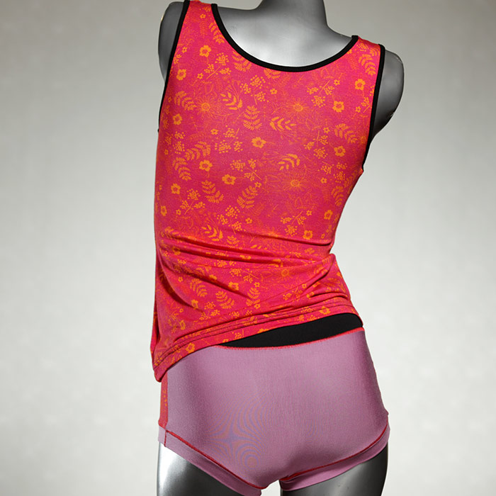 attraktive preiswerte bequeme handgemachte Unterwäsche Set für DamenPanty / Hotpant mit Top aus Biobaumwolle thumbnail