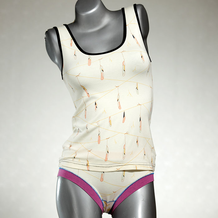 sexy attraktive preiswerte süße Unterwäsche Set für DamenPanty / Hotpant mit Top aus Biobaumwolle thumbnail