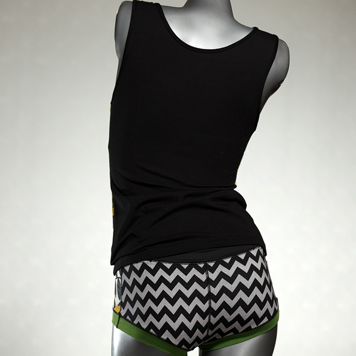 günstige süße gemusterte attraktive Unterwäsche Set für DamenPanty / Hotpant mit Top aus Biobaumwolle thumbnail