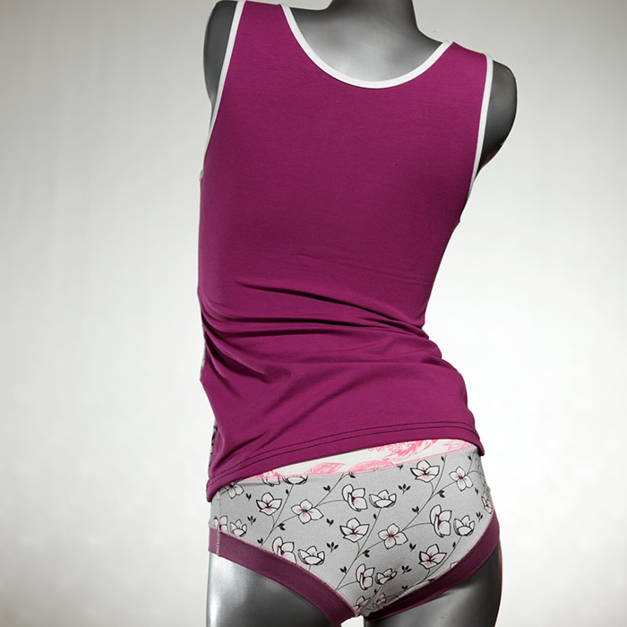 handgemachte preiswerte schöne günstige Unterwäsche Set für DamenPanty / Hotpant mit Top aus Biobaumwolle thumbnail