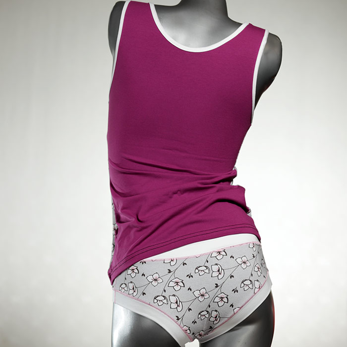 gemusterte schöne sexy bequeme Unterwäsche Set für DamenPanty / Hotpant mit Top aus Biobaumwolle thumbnail