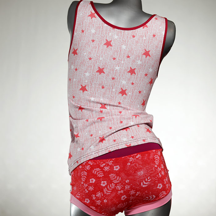 bequeme handgemachte gemusterte sexy Unterwäsche Set für DamenPanty / Hotpant mit Top aus Biobaumwolle thumbnail