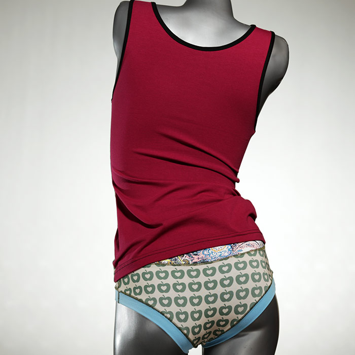 gemusterte ökologische bequeme süße Unterwäsche Set für DamenPanty / Hotpant mit Top aus Biobaumwolle thumbnail