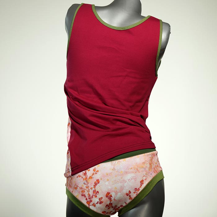 bequeme farbige ökologische schöne Unterwäsche Set für DamenPanty / Hotpant mit Top aus Biobaumwolle thumbnail