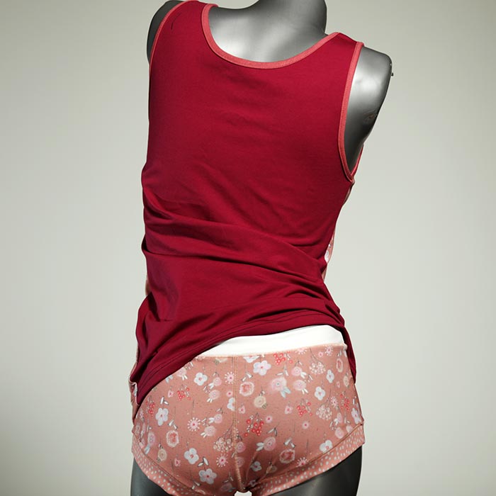 sexy günstige gemusterte nachhaltige Unterwäsche Set für DamenPanty / Hotpant mit Top aus Biobaumwolle thumbnail