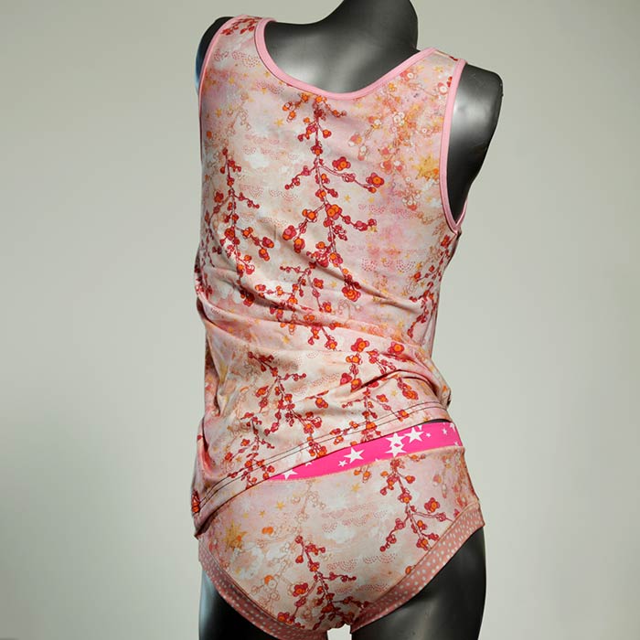 bequeme gemusterte attraktive preiswerte Unterwäsche Set für DamenPanty / Hotpant mit Top aus Biobaumwolle thumbnail