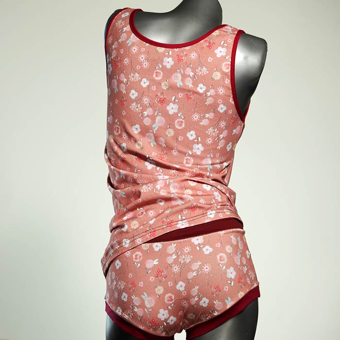 schöne handgemachte ökologische günstige Unterwäsche Set für DamenPanty / Hotpant mit Top aus Biobaumwolle thumbnail
