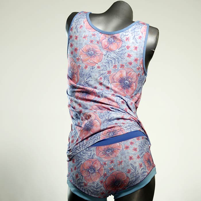 farbige ökologische handgemachte attraktive Unterwäsche Set für DamenPanty / Hotpant mit Top aus Biobaumwolle thumbnail