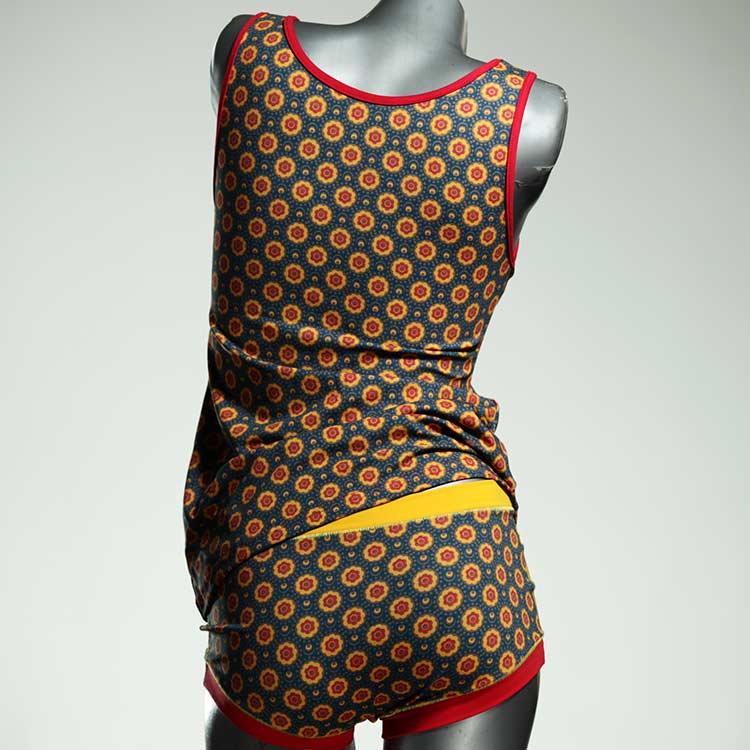 bunte attraktive farbige günstige Unterwäsche Set für DamenPanty / Hotpant mit Top aus Biobaumwolle thumbnail
