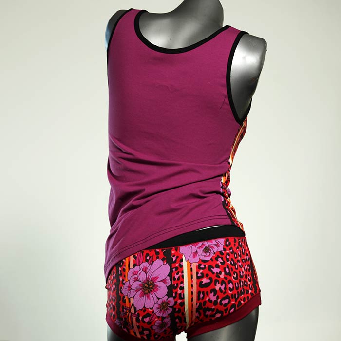 süße farbige gemusterte  Unterwäsche Set für DamenPanty / Hotpant mit Top aus Biobaumwolle thumbnail