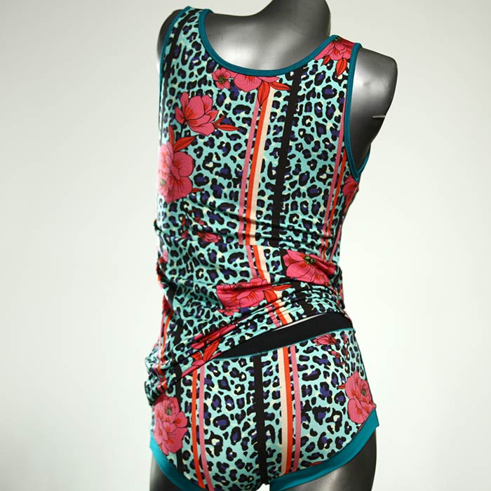 farbige attraktive bunte sexy Unterwäsche Set für DamenPanty / Hotpant mit Top aus Biobaumwolle thumbnail